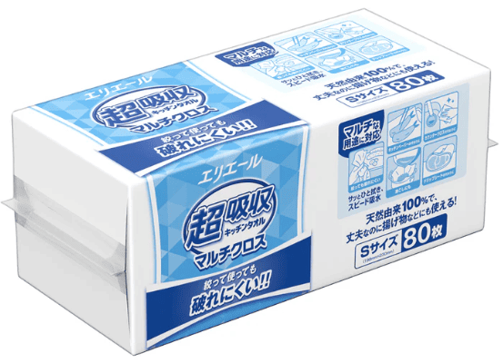 【大王製紙】ｴﾘｴｰﾙ　厨房用ｷｯﾁﾝﾀｵﾙ ﾏﾙﾁｸﾛｽ　Sｻｲｽﾞ 80枚×26個