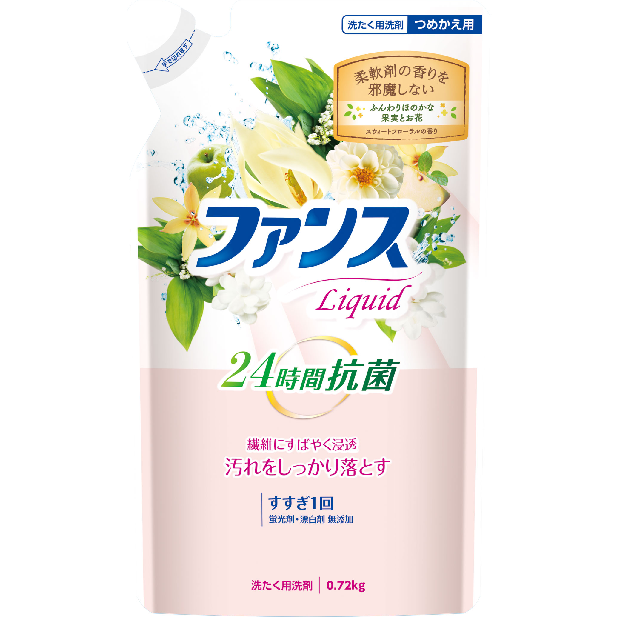第一石鹸　衣料用洗たく洗剤　ファンスリキッド液体衣料用洗剤　詰替用　ケース（0.72kg×12袋）
