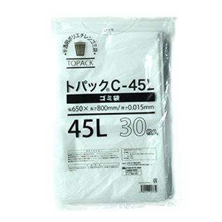 オザックス　薄め　ゴミ袋　トパック　Ｃ－４５Ｌ　00442603　ケース（30枚×30冊）　厚さ0.015mm