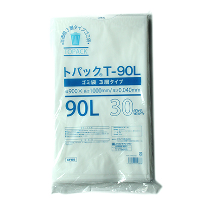 オザックス　厚め　ゴミ袋　トパック　Ｔ－９０Ｌ　00442646　ケース（30枚×10冊）　厚さ0.040mm