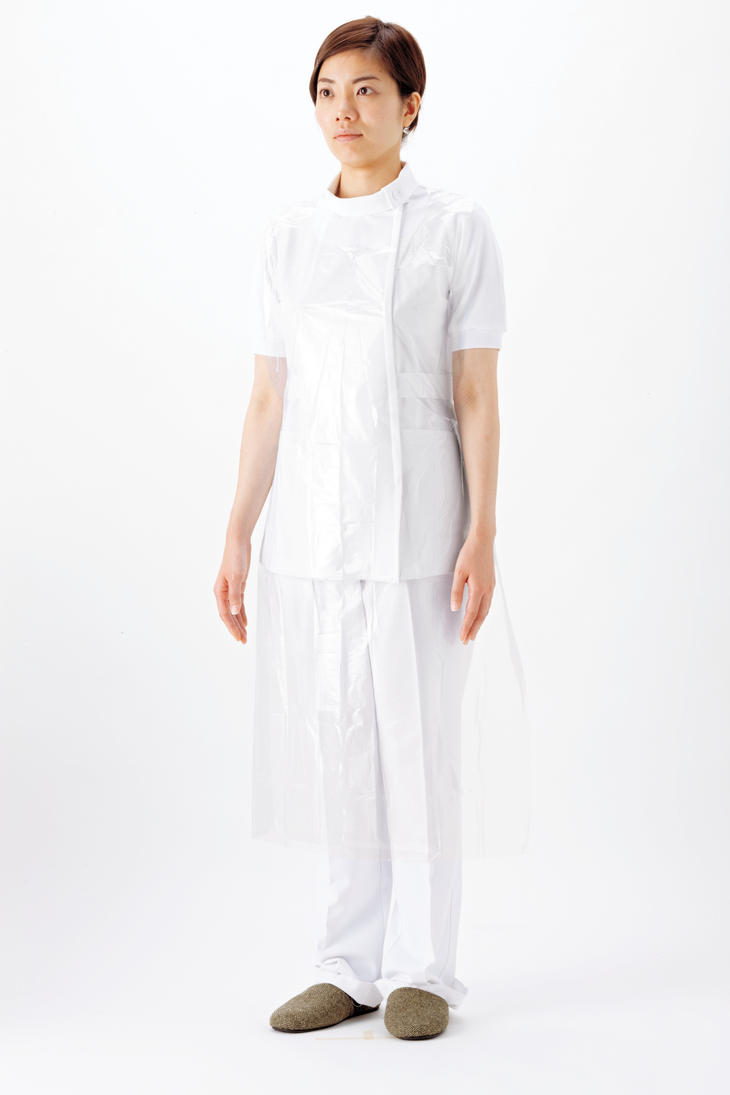 【サラヤ】★ケース販売　プラスチックエプロン袖なし　50枚ホワイト